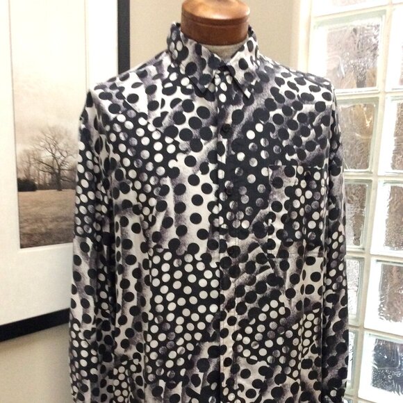 100% SILK Shirt NINO FORIERO Size XL Long Sleeve - Picture 1 of 2